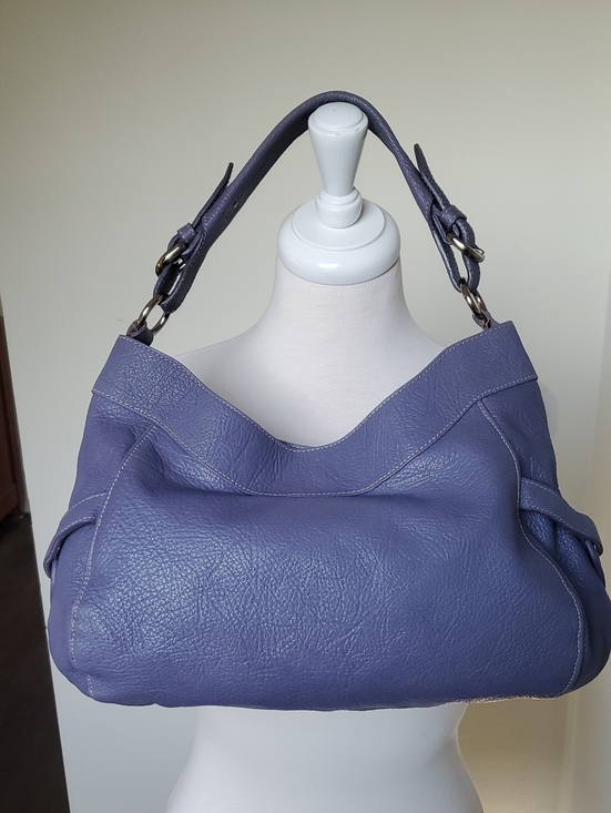 Furla Handbags - Furla Pebbled Leather Shoulder Bag In Periwinkle/Lavender Purple